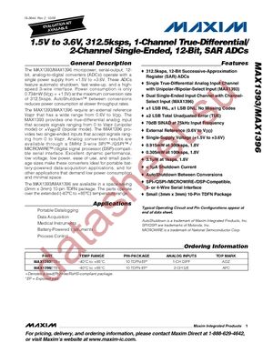 MAX1396ETB+T datasheet  